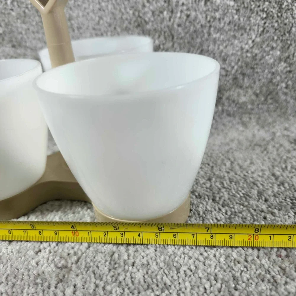 Tupperware Vintage Triple Condiment Server Caddy Holder‎ with Handle